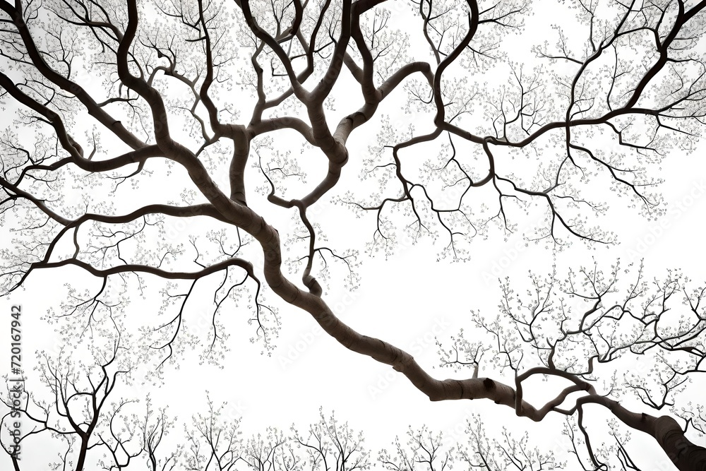 Fototapeta premium branches of tree, down to up view