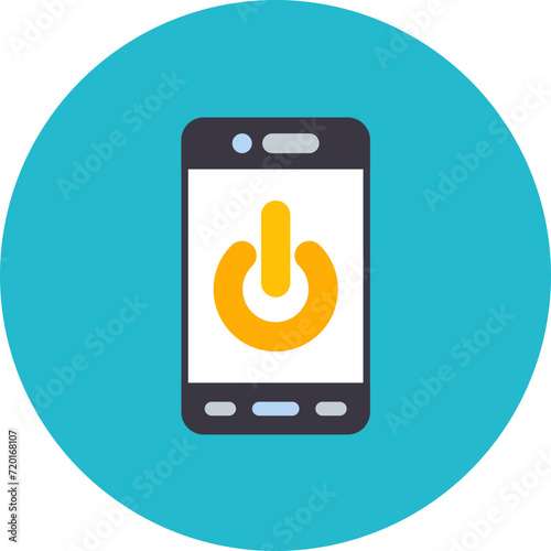 Mobile Power icon vector image. Can be used for Mobile Apps.
