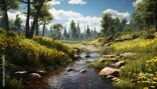 Scenery of a sunny day in the forest