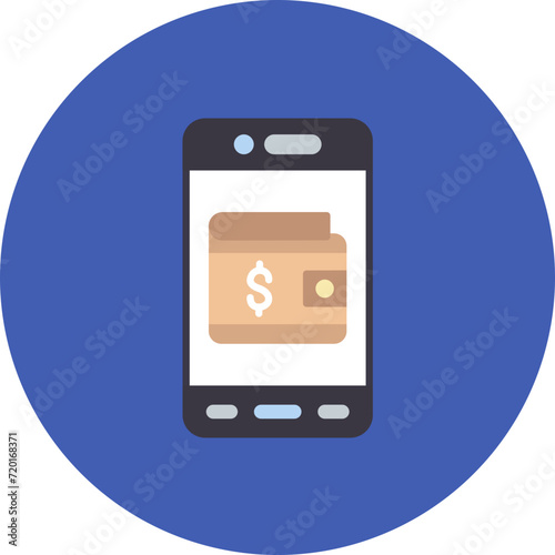 Mobile Wallet icon vector image. Can be used for Mobile Apps.