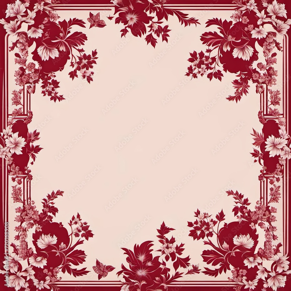 Red floral frame Red floral frame