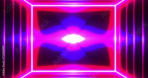 Animation of 80s Retro sci-Fi background. Video game Glow Retro wave. Grids neon glow light lines design. 