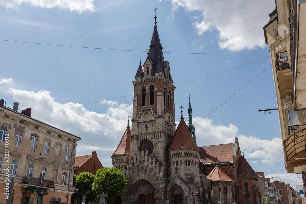 Old Roman catholic Saint Stanislaus church in Chortkiv city, Ukraine