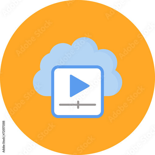 Cloud Videos icon vector image. Can be used for Networking and Data Sharing.