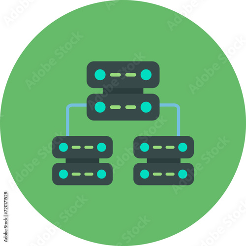 Multiple Servers icon vector image. Can be used for Networking and Data Sharing.