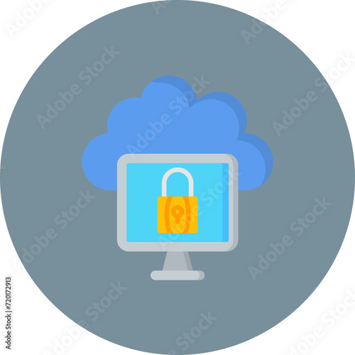 Cloud Protection icon vector image. Can be used for Cloud Computing.
