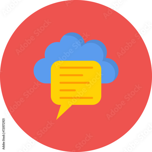 Cloud Message icon vector image. Can be used for Cloud Computing.