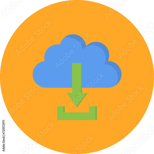 Cloud Download icon vector image. Can be used for Cloud Computing.
