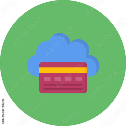 Cloud Payment icon vector image. Can be used for Cloud Computing.
