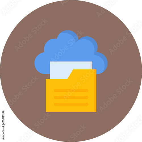 Cloud Folder icon vector image. Can be used for Cloud Computing.