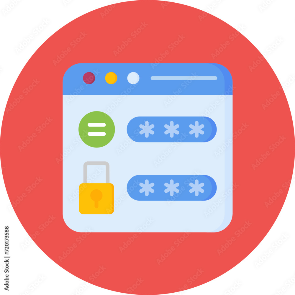 Website Password icon vector image. Can be used for Security. Website Password icon vector image. Can be used for Security.