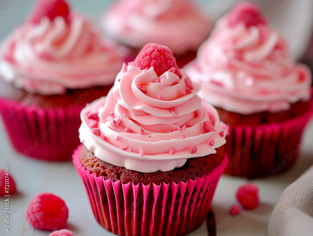cupcake with pink frosting cupcake with pink frosting