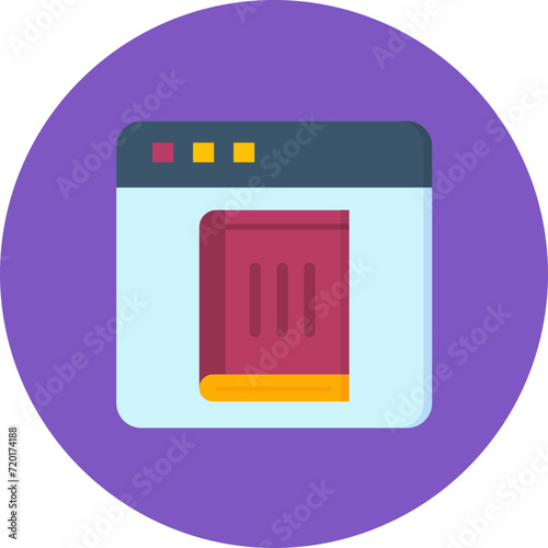 Ebook icon vector image. Can be used for Online Education.