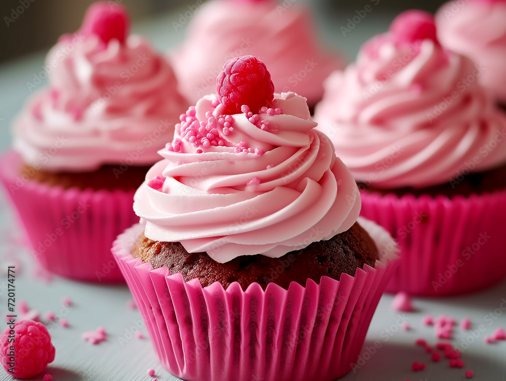 cupcake with pink frosting cupcake with pink frosting