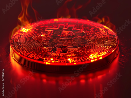 Bitcoin, Coins of various currencies including euros, dollars, and pounds, symbolizing finance, banking, and wealth in a close-up view photo