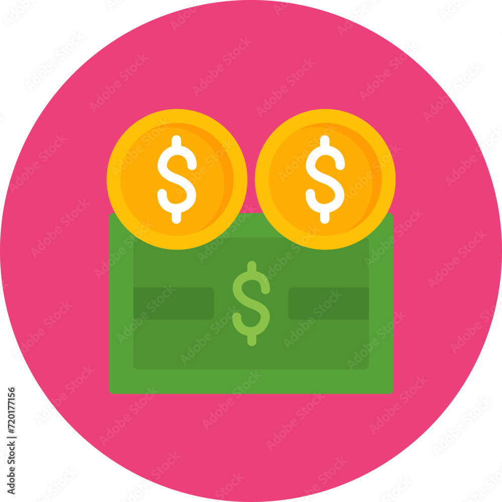 Cash and Coins icon vector image. Can be used for Web Marketing. Cash and Coins icon vector image. Can be used for Web Marketing.