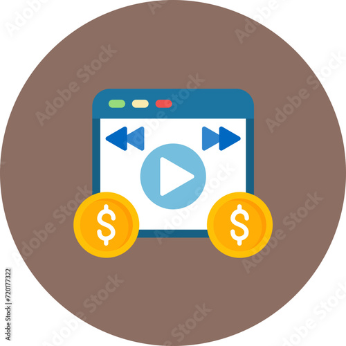Video Monetization icon vector image. Can be used for Web Marketing.