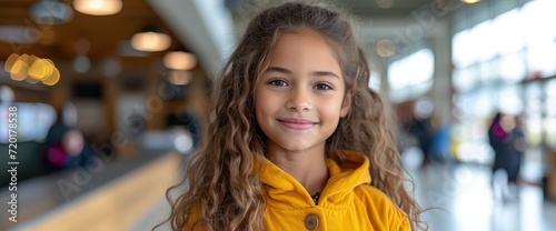 Happy Halflength School Age Girl Portrait, Background HD For Designer