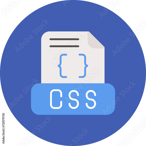 Css File icon vector image. Can be used for Computer Programming.
