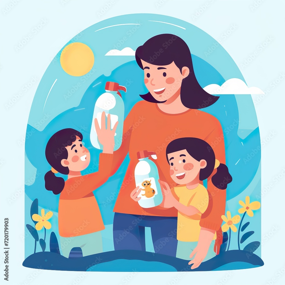hand drawn mother's day illustration made with AI hand drawn mother's day illustration made with AI