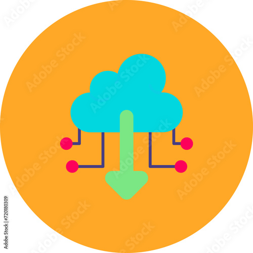 Download File on Cloud icon vector image. Can be used for Work from Home.