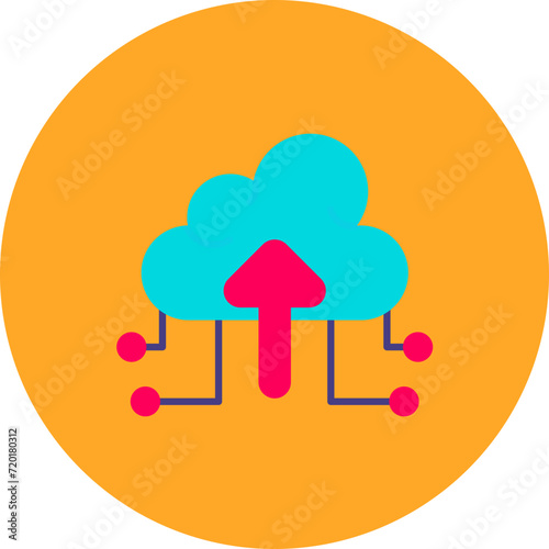 Upload File on Cloud icon vector image. Can be used for Work from Home.