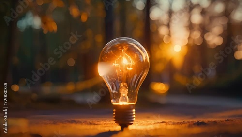 明かりのついた電球,Generative AI  photo