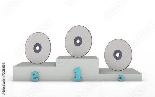 Disc podium template - 3D rendering photo