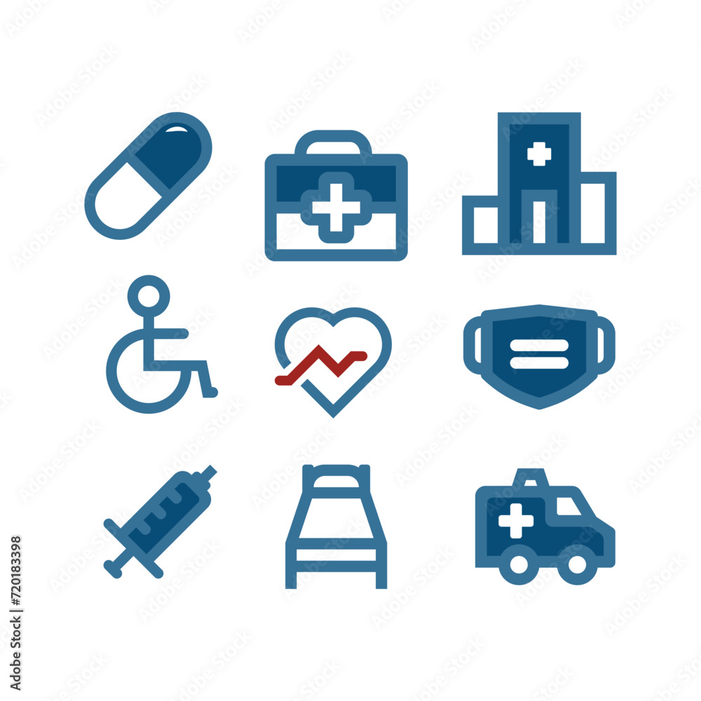 Thin line vector icon set - Medicine and Health symbols. Thin line vector icon set - Medicine and Health symbols.