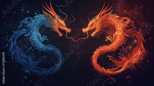 Dragon fusion Phoenix, a mystical union of two powerful symbols, embodies balance and harmony, creating a captivating and symbolic presence that transcends cultural narratives with grace and majesty