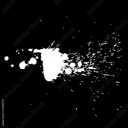 Ink drops and splashes. Blotter spots, liquid paint drip drop splash and ink splatter. Artistic dirty grunge abstract spot vector set. Illustration monochrome drip splash, splat messy inkblot Vector