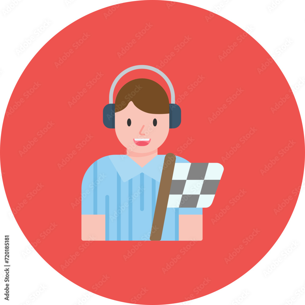 Flagman icon vector image. Can be used for Auto Racing. Flagman icon vector image. Can be used for Auto Racing.