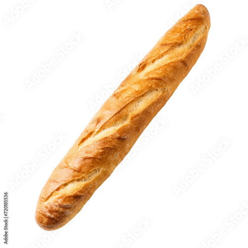 Baguette isolated on transparent background.