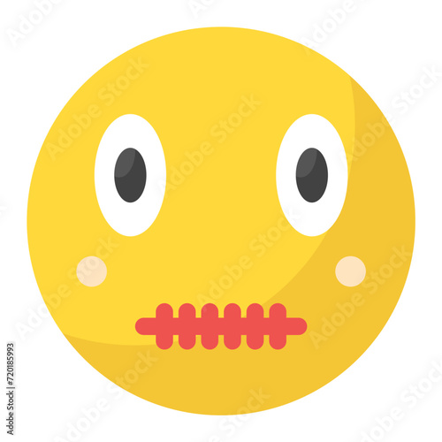 Zipper Mouth Face icon vector image. Can be used for Emoji.