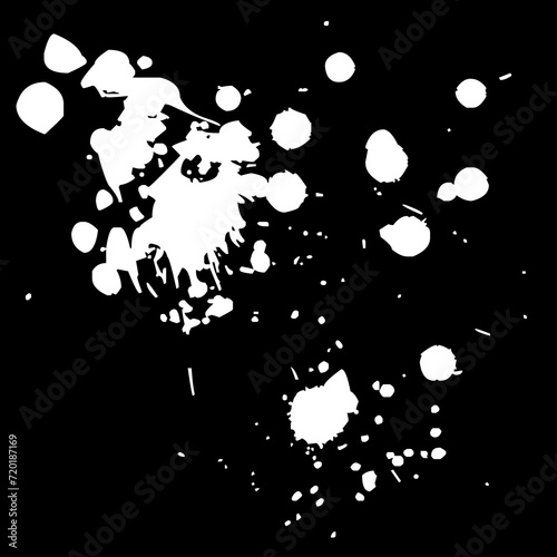 Ink drops and splashes. Blotter spots, liquid paint drip drop splash and ink splatter. Artistic dirty grunge abstract spot vector set. Illustration monochrome drip splash, splat messy inkblot Vector