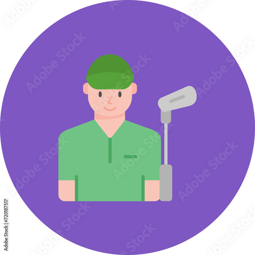 Golf Player icon vector image. Can be used for Physical Fitness.