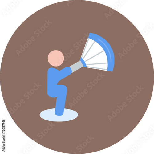 Kitesurf icon vector image. Can be used for Dubai.