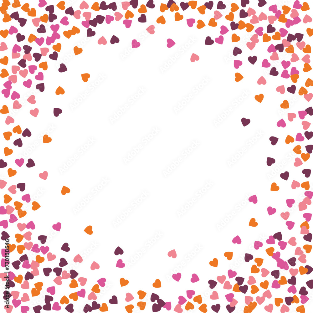 Bright hearts confetti corner frame on white background. Valentine's Day. Banner template. Space for text. illustration. Bright hearts confetti corner frame on white background. Valentine's Day. Banner template. Space for text. illustration.