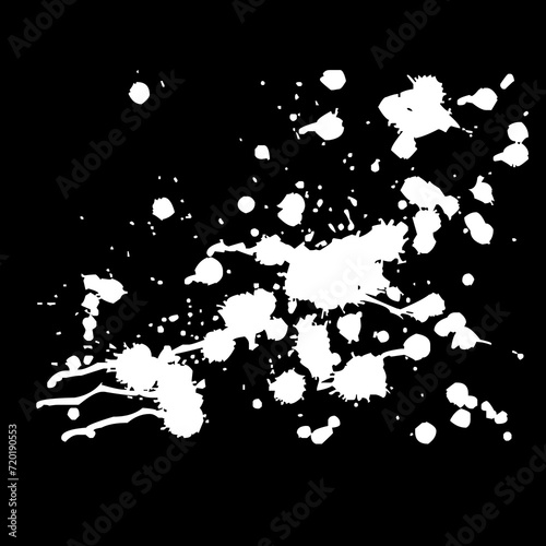 Ink drops and splashes. Blotter spots, liquid paint drip drop splash and ink splatter. Artistic dirty grunge abstract spot vector set. Illustration monochrome drip splash, splat messy inkblot Vector
