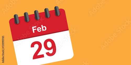 29 february in the leap year calendar vector illustration EPS10 photo