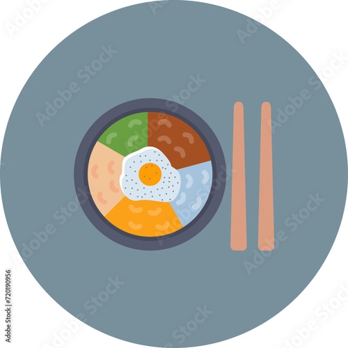 Bibimbap icon vector image. Can be used for World Cuisine.
