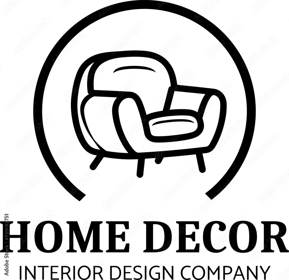 Home decor interior company logo design. Vector template logo design. Home decor interior company logo design. Vector template logo design.