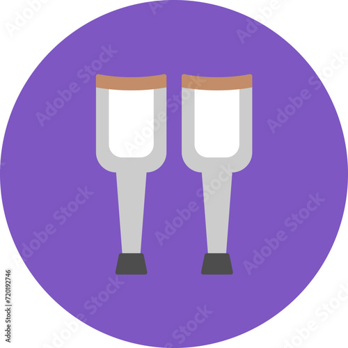 Crutches icon vector image. Can be used for Medicine.
