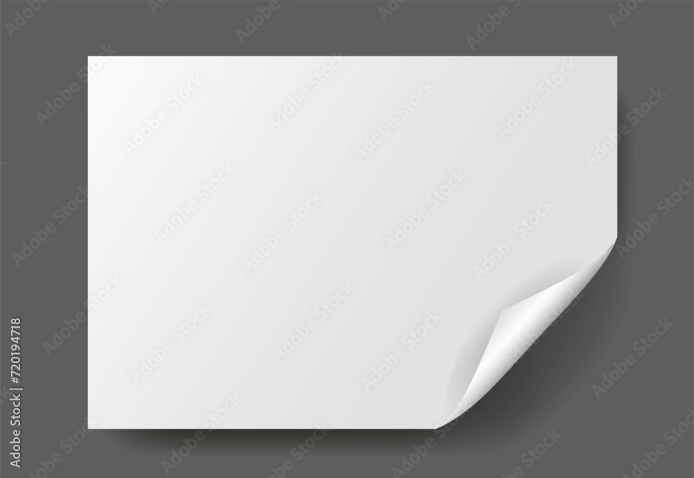 A sheet of light paper on a gray background. Vector illustration A sheet of light paper on a gray background. Vector illustration
