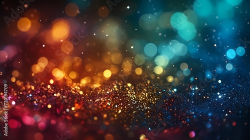 Glitter lights background banner. Colorful abstract background with glitter © xuan