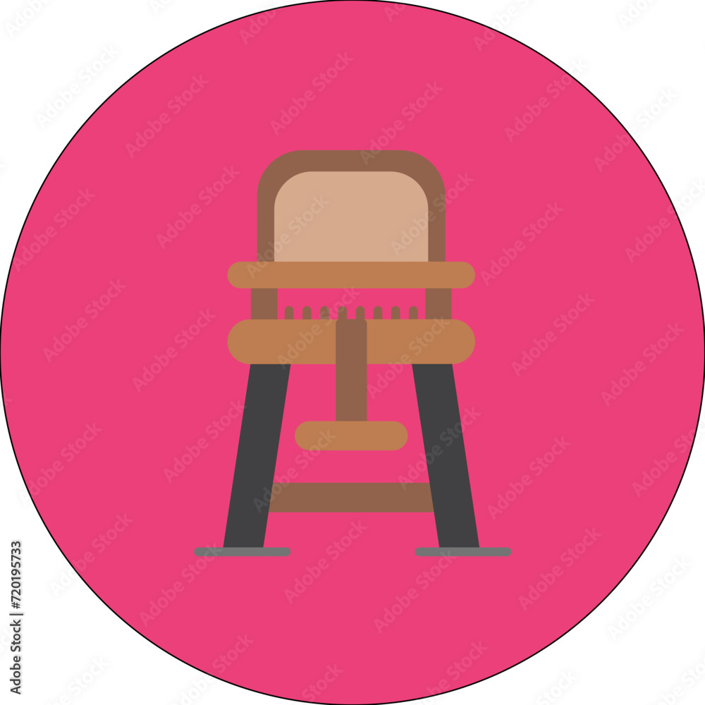 High Chair icon vector image. Can be used for Baby. High Chair icon vector image. Can be used for Baby.