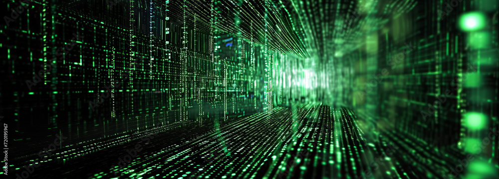 Cyberspace data stream, flowing digital code, Generative AI Cyberspace data stream, flowing digital code, Generative AI