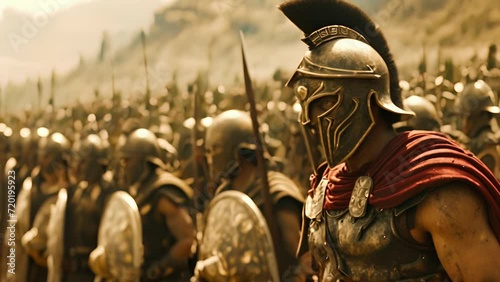 With a fierce battle cry, the Spartan soldier charges towards the massive Persian army, ready to face any challenge and emerge victorious as a true defender of freedom. Fantasy animation