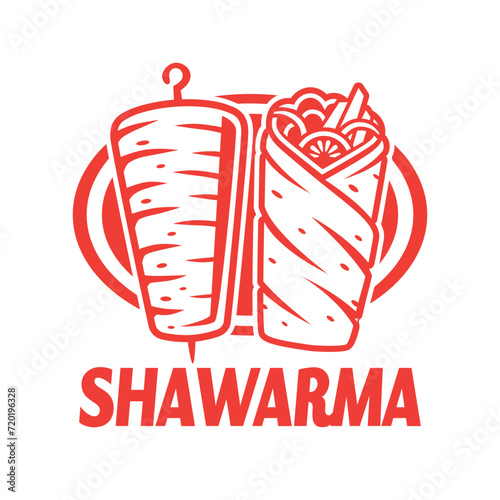 Simple Shawarma Kebab Logo with Doner Design