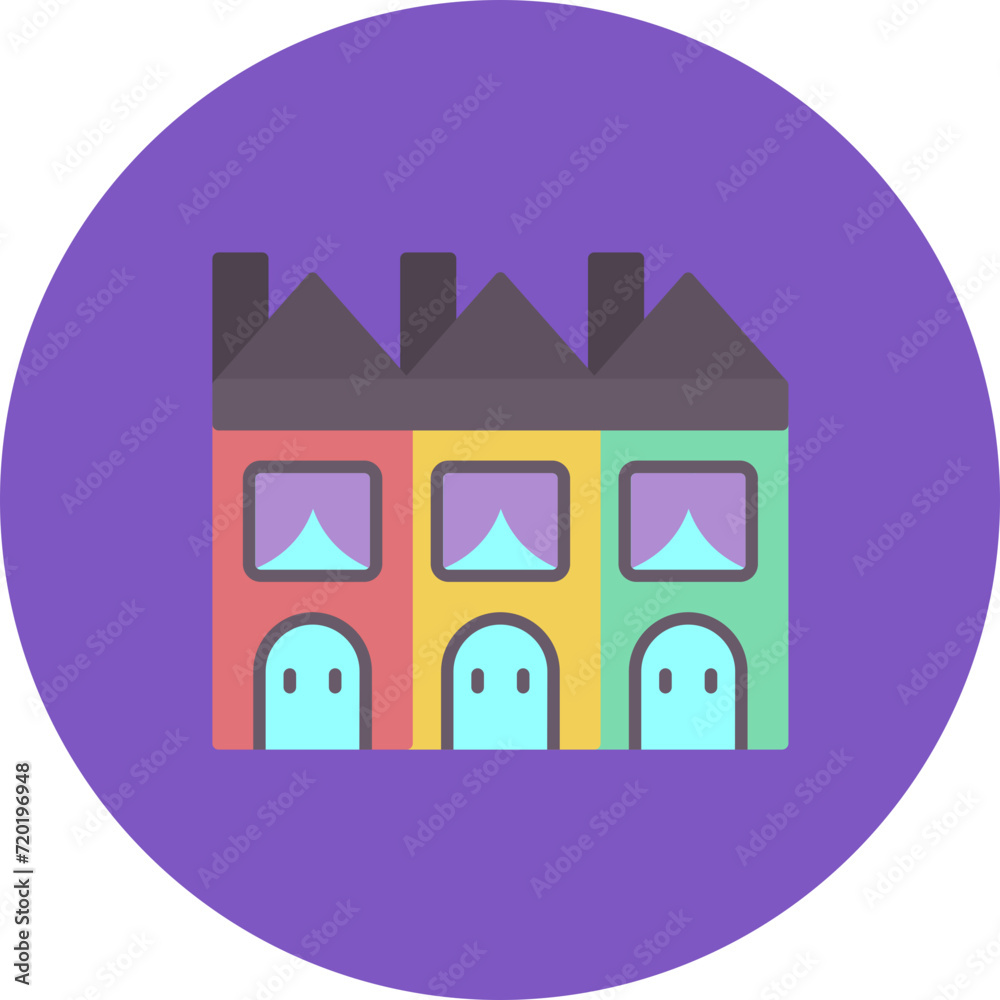 Townhouse icon vector image. Can be used for Landscapes.